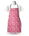 Lunarable Pig Apron, Funny Snouts of Pigs with Different Emotions and Happy Animal Faces Tile Pattern, Unisex Kitchen Bib with Adjustable Neck for Cooking Gardening, Adult Size, Pale Pink