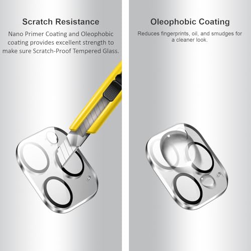 Image of SupCares Premium Camera Lens Protector Tempered Glass Compatible For iPhone 15 Pro and iPhone 15 Pro Max With Installation Kit | Edge to Edge Coverage | Transparent | Pack of 2