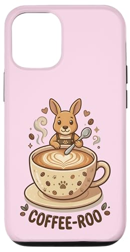 Coffee-Roo Kangaroo Coffee Lover Cute Pun T�V���c �X�}�z�P�[�X iPhone 12/12 Pro �p