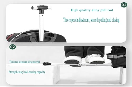 Quality Travel Rolling Backpack for Adults, 22 Inch Laptop Backpack with Wheels, Large Waterproof Roller Backpack, Wheeled Backpack for Business(Black)3