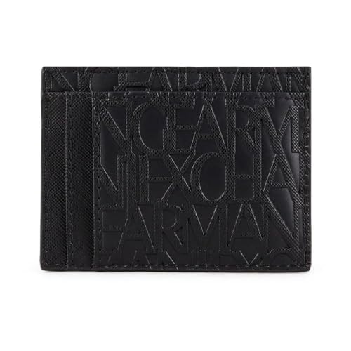 Armani Exchange Men Essential Ivan SLG, Logo All Over Elegant and Functional Credit Card Holder