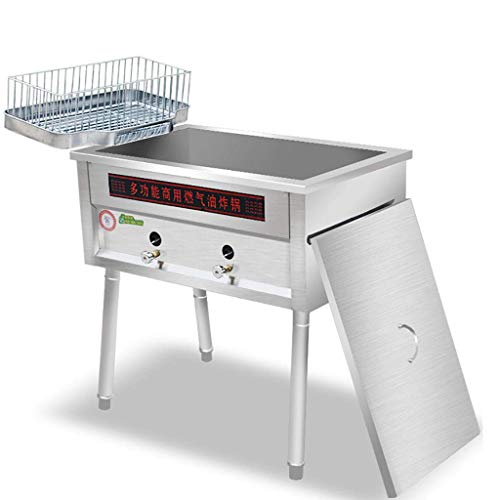 GCZZYMX Fritteuse für Gewerbe 40L großen Kapazitäts-Gas Fryer Französisch Fries-Maschine unabhängig gesteuerte Zündung…