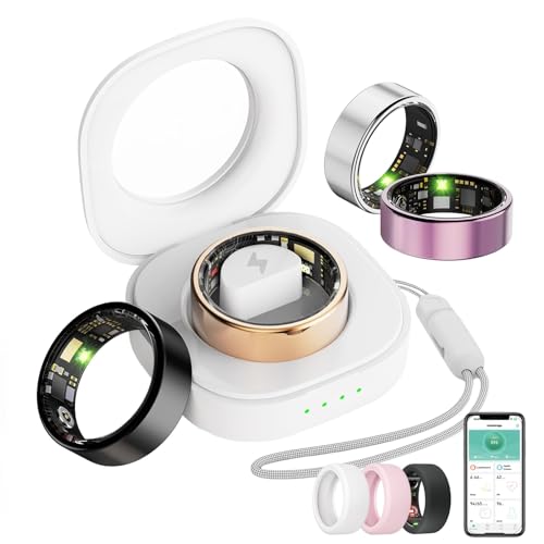 Smart Ring For Women Men, Health Tracker with Heart Rate/Blood Oxygen/Blood Pressure/Sleep Monitoring/Step Counting, IP68 Waterproof Fitness ring, No App Fees for iPhone & Android (Lavender Pink, 6#)