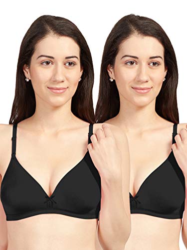Image of SONARI Omania Womens Non-Padded Cotton Polyester Bras - Solid, Non-Wired, Medium Coverage, Hand Washable (Pack of 2)
