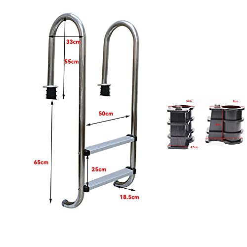 Escalera para piscina con 2 peldaños de acero inoxidable miniatura 5