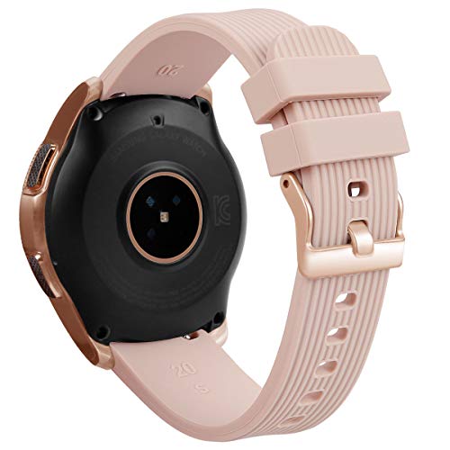 tecinity Correa Compatible con Samsung Galaxy Watch 3 41mm/Galaxy Watch 4 40mm 44mm, 20mm Silicona Pulsera para Huawei GT 42mm/GT2 42mm/GT2e 42mm (Beige)