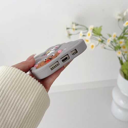 Image of MIDOS Back Cover Compatible with iPhone 17 Pro, 3D Soft Silicone 3D Cute Cartoon Full Protective Case for iPhone 17 Pro (Gray)