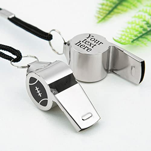 Silbato de acero inoxidable personalizado con cordón miniatura 3