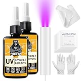 PHIXBEAR Invisible Repair UV Resin Kit with Light, Strong Bond - Clear Anti-Yellowing UV Glue, Epoxy Resin for...