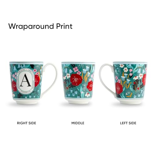 Image of Shay Alphabet Mug, 1 Pc, A, 300ml | Ceramic Mug |Glossy Finish | Ceramic Coffee Cup | Porcelain | Microwave Safe (Alphabet Mug - A)