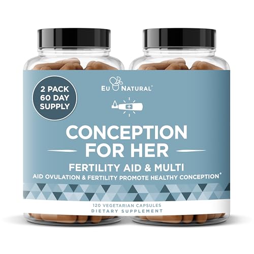 Image of Eu Natural Conception for Her Fertility Supplements for Women - Ovulation, Hormonal Balance & Regular Cycle Support - Myo-Inositol, Folate, Shatavari & Vitex - 120 Vegetarian Capsules