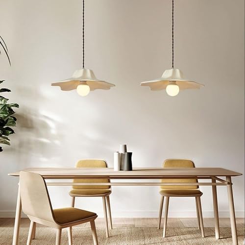 Vintage Resin Lampshade Pendant Light with E26/E27 Base Lamp 16.5in Dining Room Decoration Hanging [2]