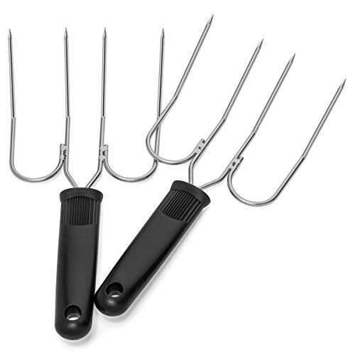 Turkey Lifter Forks - Set of 2 Stainless Steel Turkey Lifters - Will Not Bend or Break - Slip Resistant Grip - Doubles as Thanksgiving Carving Fork (Thanksgiving)