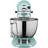 KitchenAid Value Bundle Artisan Series 5 Quart Tilt-Head Stand Mixer with Included Flex Edge Beater, KSM150FEAQ, Aqua Sky