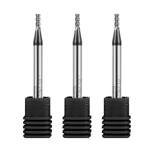 Image of 3PCS 5 /64 inch Carbide Square End Mills Set 4 Flute AlTIN Coated CNC Milling Bits for Alloy Steels, Hardened Steels, Cast Iron