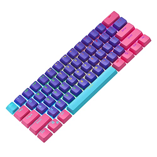 Image of Backlit Keycaps 60 Percent 87 /104 PBT Key Caps Set for 60% Mechanical Gaming Keyboard MX Switches (Violet)