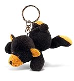 Puzzled Black Bear Plush Keychain Stuffed Animal Toy - Soft Plush Wild Life Animal Black Bear Charm Keyring, Decorative Plush Toy Accessory Fun Buddy - 4 Inches