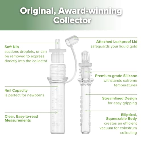 Image of haakaa Colostrum Collector Kit for Collecting & Newborn Feeding, 4ml-2pcs