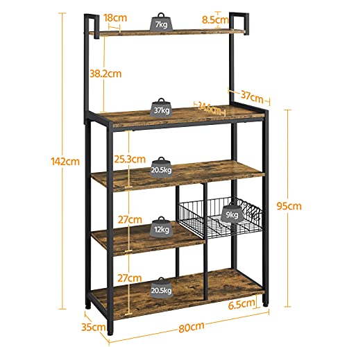 Yaheetech Keukenbakjesrek keukenapparaat magnetronfornuis specerijen opslagrek vrijstaand industriële 5-traps organizer… - Image 6