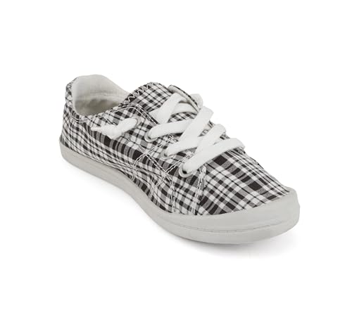 Image of Soda Flat Women Shoes Linen Canvas Slip On Sneakers Lace Up Style Loafers Zig-S