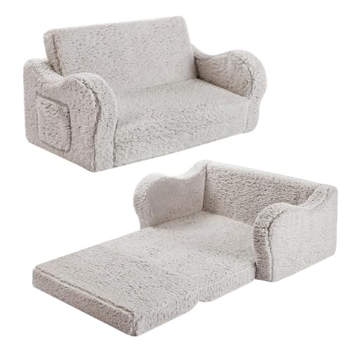 MOMCAYWEX Kids Sofa, 2-in-1 Flip-Out Foam Couch, Soft Play Lounge