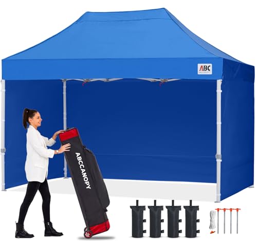 Image of ABCCANOPY Commercial Pop Up Canopy Tent with Sidewalls 10X15,Royal Blue