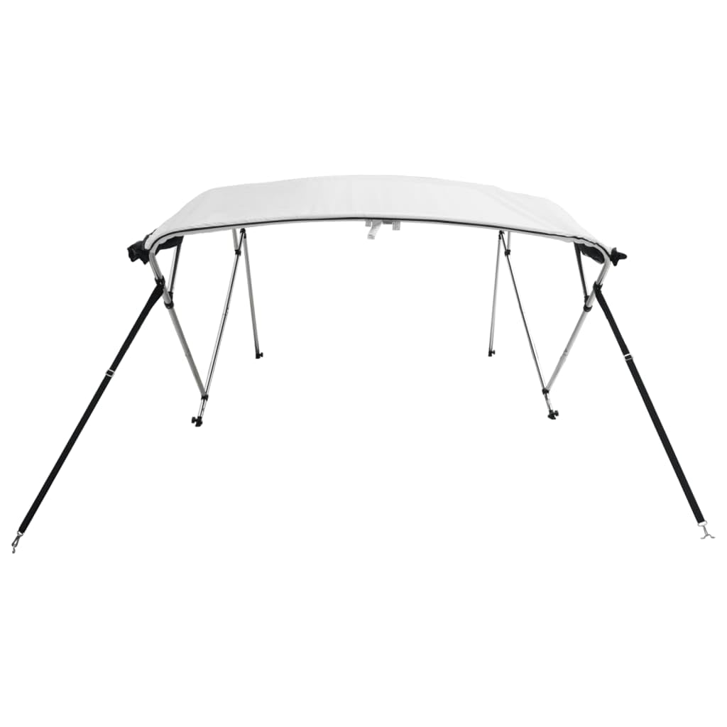 4-Bow Bimini Top per barche 243x(185-198) x137 cm con pannelli laterali in rete, tettuccio parasole in poliestere con telaio in alluminio, bianco
