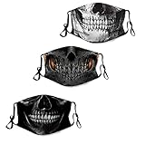 Funny Flame X-Ray Skull Face Mask for Men Adjustable, Horrible Scary Skull Mask Washable Reusable...