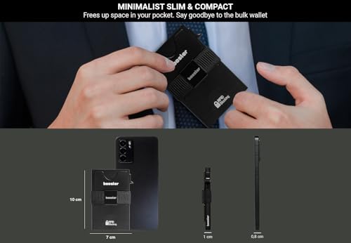 Image of Thin Aluminum Booster Wallet for Men, Durable Stretch Back Plate, Minimalist Metal Pop Up Wallet with RFID Lock, Holds 12+ Cards Plus Cash 1, One Size, Modern (Khaki Hunting)