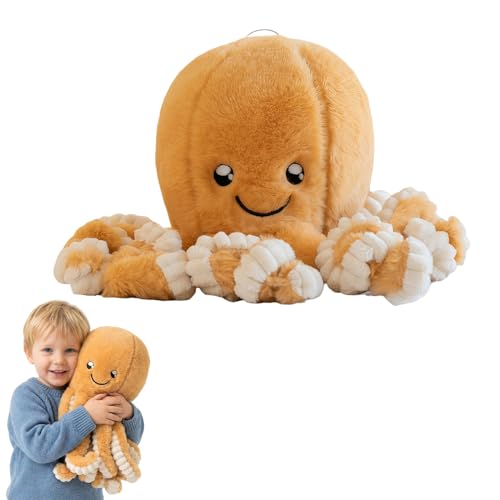 SORAYUXI 18cm Gelber Oktopus Kuscheltier Krake Kuscheltier Octopus Plüschtier Weiches Tentakel Plüschtier Kraken Plüsch Beruhigendes Oktopus Spielzeug für Kinder Geschenk Schlaf