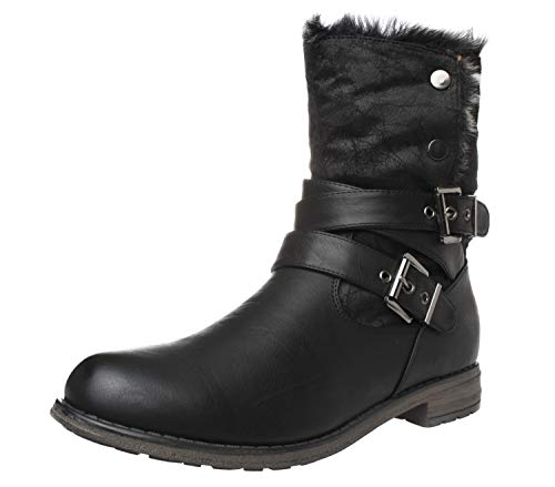 Fitters Footwear That Fits Damen Stiefelette Nicole Synthetik Stiefelette warm gefüttert Übergröße (45 EU, schwarz) Cover