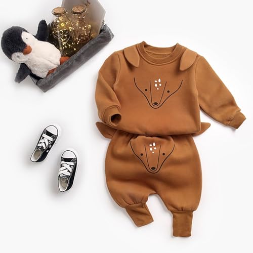 Infant Boys Girls Cute Cartoon Animals Long Sleeve Sweatshirt Blouse Tops Warm Trousers Pants 6 Months Clothes2