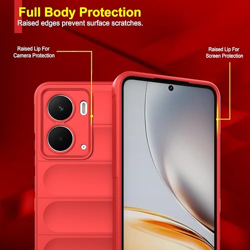 Image of amazon basics Back Case Cover for Realme P3 5G | Compatible for Realme P3 5G Back Cover | Liquid Silicon Magic Case with Camera Protection | Red