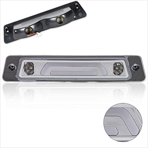 3D LED 3rd Brake Light High Mount Stop Light Compatible with Ford Mustang LX Hatchback w/OEM Spoiler 87-93,Chrome/Clear