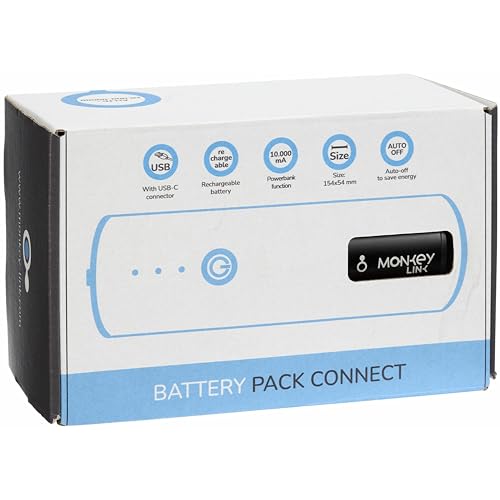 MonkeyLink Battery Pack Connect (10.000 mAh Powerbank für Fahrradzubehör, für ML-Connect-Beleuchtung, inklusive ML-Adapter und USB-C Anschluss)