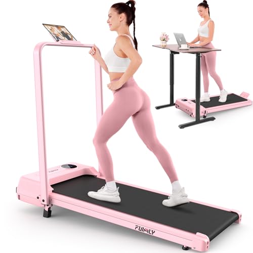 FUNMILY Foldable Walking Pad with Handle Bar, 4 in 1 Under Desk Treadmill with Incline, 2025...
