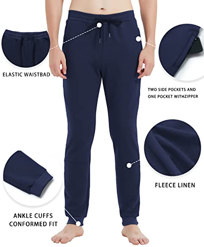 Idtswch 34/36/38/40 Long Inseam Mens Tall Sweatpants Fleece-Line Extra Long Joggers Pant with Zip Pockets3