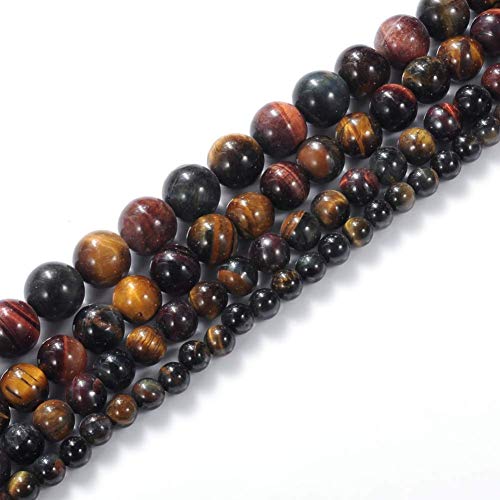45pcs 8mm Rainbow Tiger Eye Beads for Bracelet Making Colorful Tigereye Stone Beads for Jewelry Making