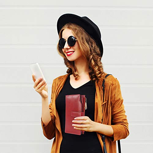 Catwalk Collection Handbags - Ladies Large Leather Purse - Women's 20 Credit Card Wallet with Phone & Coin Pocket - RFID - STELLA - Black - Image 3