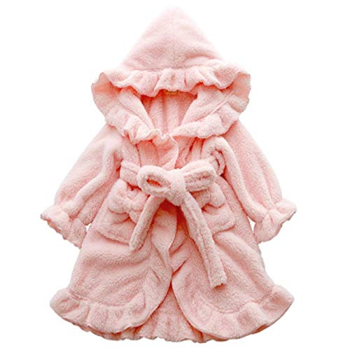 Toddler Baby Boys Girls Flannel Stringy Selvedge Bathrobe Children Sleepwear Hooded Bath Robes Night-Robe Pajamas Kid's Clothes