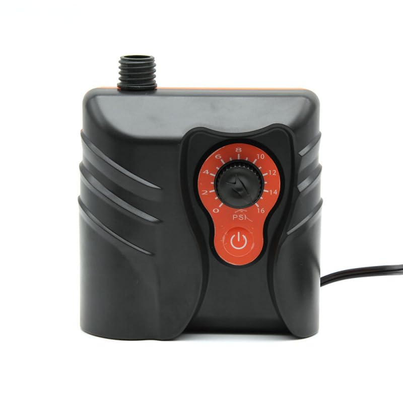 RYDE E-Pump First - Pompe Électrique Sup Haute Pression 16 PSI – Gonfleur 12V Allume-Cigare Rapide pour Paddle, Kayak et Bateau Gonflable – Stop Automatique & 5 Embouts Inclus – Débit 70L/Min