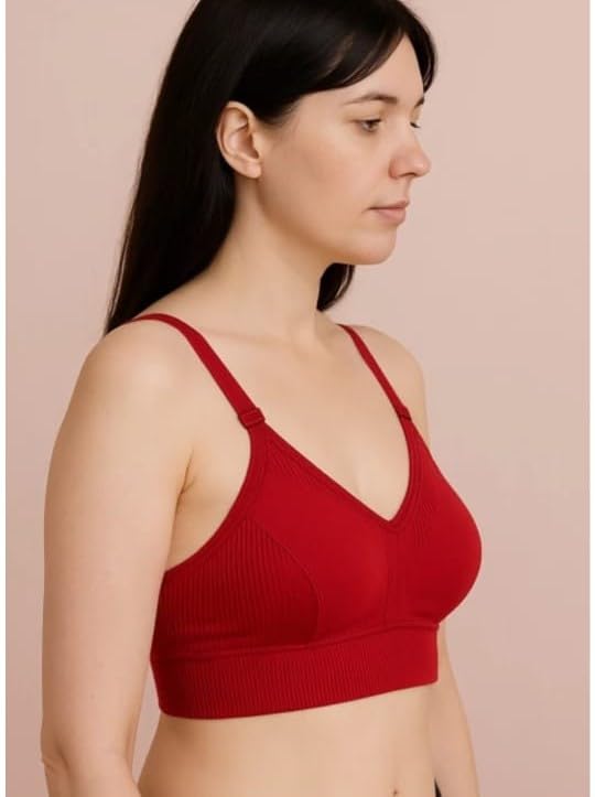 Image of Women's Maternity Nursing Bra, Front Open with Button Closure, Wirefree Padded, Seamless Inner, with Tube Bra,Pack of 1 (Free Size 30,32,34)