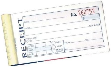 Miniatura 3 de 1InTheOffice Recibo de dinero y alquiler, 2-34 x 5-38 pulgadas, 2 piezas, sin carbono, blancocanario, 50 juegos por libro (2 libros)