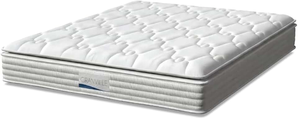 Colchão Casal King Molas Ensacadas Granville Com Pillow 193x203x28cm Branco Probel - Suporta Até 110 Kg Por Pessoa