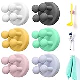 SelfTek Klebehaken, Mehrzweck-Haken, Ersatz-Zahnbürstenhalter, Rasierer Halterung Dusche und Handtuchhaken, Ohne Bohren, Wandhaken Selbstklebend Geeignet für Haushalt, Bad und Küche (6 Farben)