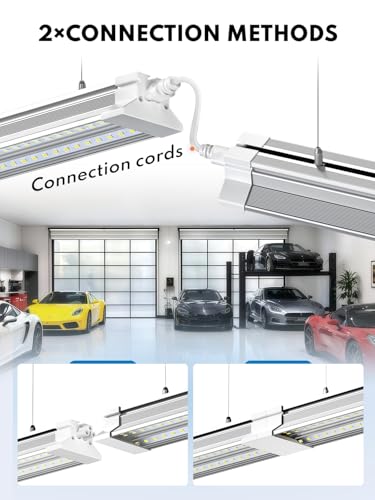 Image of 60W Led Shop Lights 4FT Hanging&Surface Mount Linkable 10pack for Shop | Super Bright 10000LM 5000K 4' Led Shop Lights, 4 foot Led Shop Light Lighting Fixture for Ggrage Workshop Warehouse Workbench