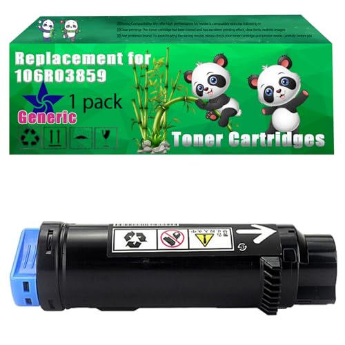 Image of Replacement 106R03859 Toner Cartridges Compatible for Xerox VersaLInk C500 C505 Printers, Up to 5000 Pages, Vivid Colors, Contains Chip (1 Pack Cyan)