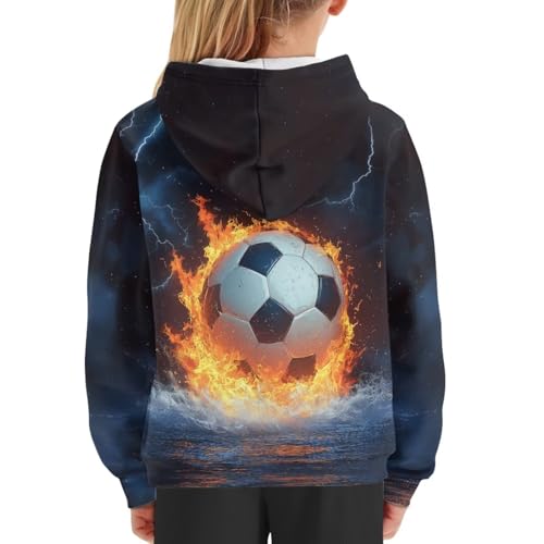 Image of WELLFLYHOM Boys Hooded Sweatshirts Hoodie Pullover Cool Graphic Crewneck Blouses Size 6-16