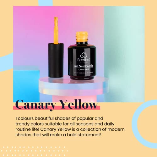 Beetles Gel Polish, 15Ml Canary Yellow Color Gel Polish Soak Off Led Nail Lamp Gel Polish Nail Art Diy Home Manicure Salon Gel 0.5Oz #TOP6