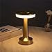 BBHH Lampada da Tavolo Senza Fili Ricaricabile USB, LED Eye-Protect Luce Notturna, 3 Colori Lampada da Comodino con Regolazione Continua, Touch Lampada da Scrivania per Camera da Letto/Ristorante,Oro